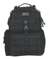 G*Outdoors T1612BPB Tactical Range Backpack Black 1000D Nylon Teflon Coating with 3 Pistol Storage Cases, Visual ID Storage Syst