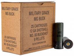 Winchester Military Grade 12 GA 2-3/4"  00-buck 25rd box - Q1544VP