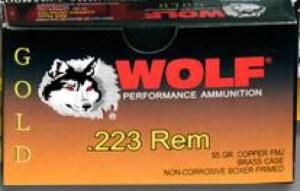 Wolf Gold 223 Rem/5.56 NATO Full Metal Jacket 55 G - G22355FMJ
