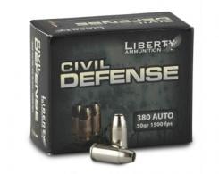 Liberty Civil Defense Hollow Point 380 ACP Ammo 50 gr 20 Round Box - lacd380023 Liberty Civil Defense Hollow Point 380 ACP Ammo 50 gr 20 Round Box - lacd380023
