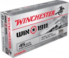 Winchester Ammo Win1911 .45 ACP Full Metal Jacket 230 GR - X45T