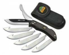 Outdoor Edge RO10C RazorPro 3.50" Folding Razor/Gut Plain 420J2 Stainless Steel Blade TPR Black Handle - RO10C