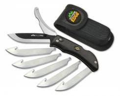 Outdoor Edge RO10C RazorPro 3.50" Folding Razor/Gut Plain 420J2 Stainless Steel Blade TPR Black Handle - RO10C Outdoor Edge RO10C RazorPro 3.50" Folding Razor/Gut Plain 420J2 Stainless Steel Blade TPR Black Handle - RO10C