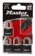 Master Lock Padlock Open With Key Black Steel Vinyl-Covered 4 Per Pkg - 121Q