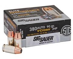 Main product image for Sig Sauer Elite V-Crown  Ammo 380 ACP 90gr Jacketed Hollow Point  20 Round Box