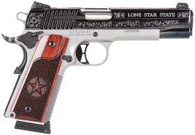 Sig Sauer 1911 Texas Engraved Two Tone SAO .45 ACP 5" 8+1 Redwood Grip SS/Blk - 191145TXS Sig Sauer 1911 Texas Engraved Two Tone SAO .45 ACP 5" 8+1 Redwood Grip SS/Blk - 191145TXS