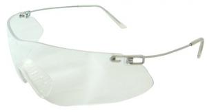 Radians Clay Pro Shooting Glasses 99.9% UV Rated Wraparound Clear Lens with Silver Frame, Metal Temple Sleeves & Soft R
