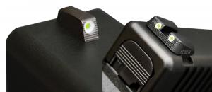 Hiviz Tritium Nitesight Set For Glock 9mm/40S&W/357Sig Green w/White Outline