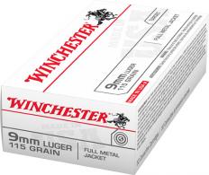 Main product image for Winchester Ammo Best Value 9mm Luger 115 GR Full Metal Jacket 50 Bx/ 10