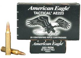Federal American Eagle Lake City 223 Rem Full Metal Jacket BT 55GR 20B - AE223JLC