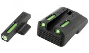 TruGlo TFX 3-Dot Set for 1911 with Novak 260 Front, 500 Rear Green Fiber Optic Handgun Sight - TG13NV3A