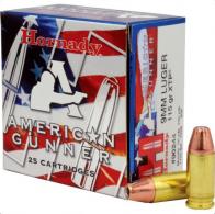 Hornady American Gunner Ammo 9mm  115gr XTP 25 Round Box - 90244