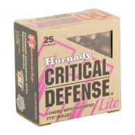 Hornady Critical Defense Lite 9mm 100gr Hornady Flex Tip eXpanding 25 Per Box/10 Case - 90240