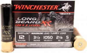 Winchester Long Beard XR Shot-Lok Magnum Lead Shot 12 Gauge Ammo 5 Shot 10 Round Box