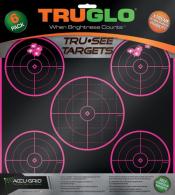 Truglo Tru-See Splatter 5-Bullseye Pink 6 Pack - TG11P6