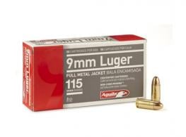 Aguila 9MM Ammo 115gr FMJ 50rd box - 1E097704 Aguila 9MM Ammo 115gr FMJ 50rd box - 1E097704