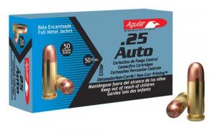 AGUILA 25AUTO 50 GR FMJ 1000 - 1E252110