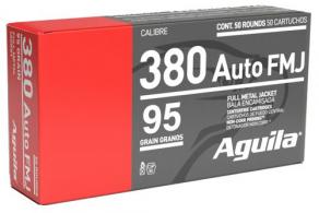 Aguila Handgun Ammuntion .380 Auto 95 gr. FMJ 945 fps 50/ct - 1E802110 Aguila Handgun Ammuntion .380 Auto 95 gr. FMJ 945 fps 50/ct - 1E802110