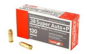 Main product image for Aguila Target & Range Full Metal Jacket 38 Super+P Ammo 130gr  50 Round Box