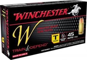 Winchester Ammo W Train & Defend 45 Automatic Colt Pistol (ACP) 230 GR Ful - W45T