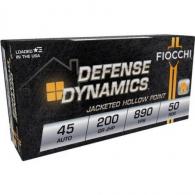 Fiocchi Shooting Dynamics .45 ACP 200gr Jacketed Hollow Point, 50rd Box - 45B500 Fiocchi Shooting Dynamics .45 ACP 200gr Jacketed Hollow Point, 50rd Box - 45B500