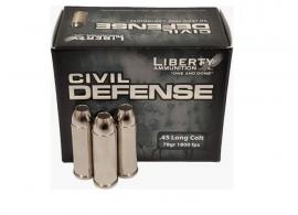 Liberty Civil Defense Hollow Point 45 Long Colt Ammo 78 gr 20 Round Box - LACD45031 Liberty Civil Defense Hollow Point 45 Long Colt Ammo 78 gr 20 Round Box - LACD45031