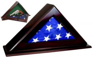 Peace Keeper Patriot Flag Case Key Entry Mahogany Stain Wood Holds 1 Handgun 22" W x 4.25" D x 11.50" H - PFC Peace Keeper Patriot Flag Case Key Entry Mahogany Stain Wood Holds 1 Handgun 22" W x 4.25" D x 11.50" H - PFC