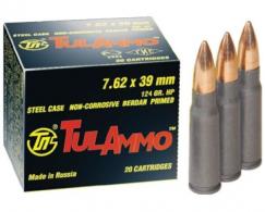 Tulammo Centerfire Rifle 7.62X39mm 124 GR Hollow Point 40 Bx/ 25 Cs Tulammo Centerfire Rifle 7.62X39mm 124 GR Hollow Point 40 Bx/ 25 Cs