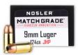 Main product image for Nosler Match Grade 9mm 124 GR JHP 20rd box