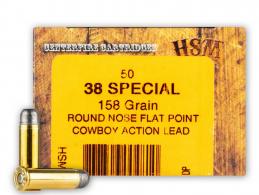 HSM Cowboy Action .38 Spc 158 GR RNFP 50 Bx/ 10 Cs - 385N HSM Cowboy Action .38 Spc 158 GR RNFP 50 Bx/ 10 Cs - 385N
