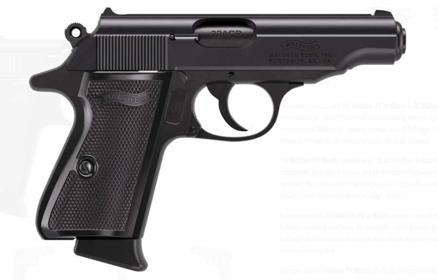 Walther Arms PP 32 ACP Semi Auto Pistol 4796030 | 8+1 Rounds, 3.9