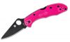 Spyderco Delica 4 Lightweight Folding Knife 2.9 S30V Black TiCN Plain Blade, Pink FRN Handles (Image 2)