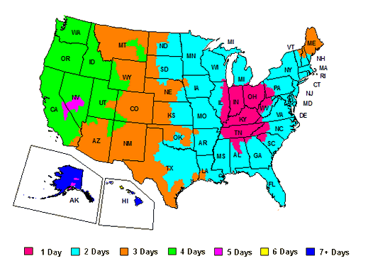 Transit Time from Buds Transit Time from Buds
