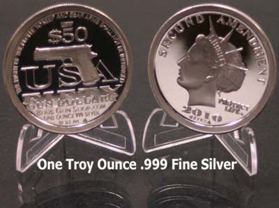 one troy ounce .999 fine silver